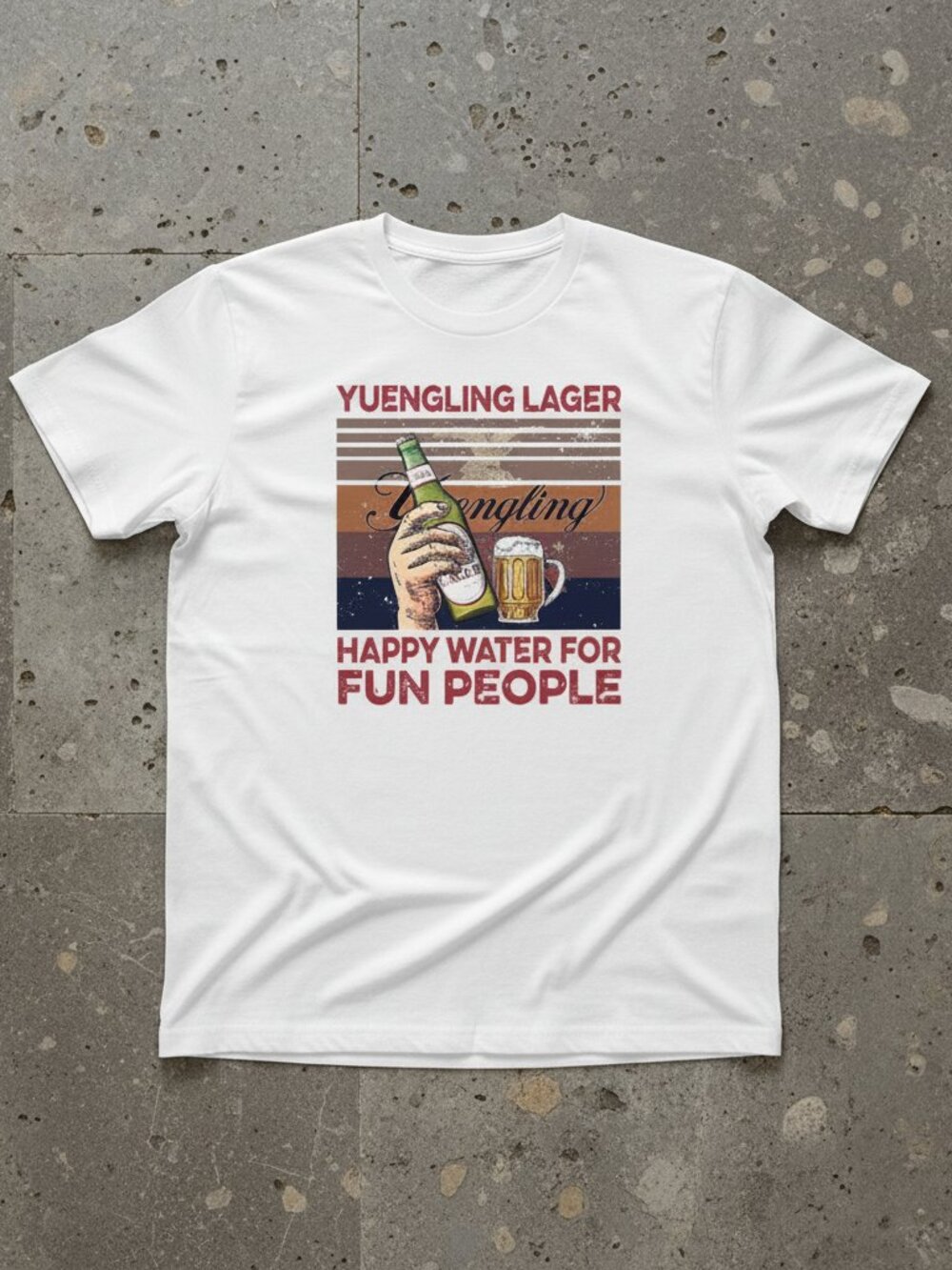 Yuengling Lager Graphic T-Shirt | Vintage Beer Lover Tee | Happy Water Fun